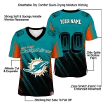personalized miami dolphins halftone fade aqua black jersey best selling