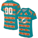 personalized miami dolphins layered grids aqua jersey best selling