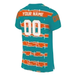 personalized miami dolphins layered grids aqua jersey best selling