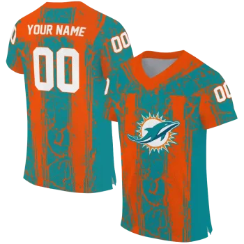 personalized miami dolphins rugged stripes aqua jersey best selling