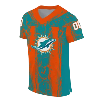 personalized miami dolphins rugged stripes aqua jersey fashion forward