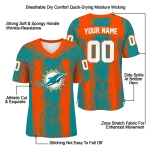 personalized miami dolphins rugged stripes aqua jersey best selling