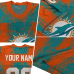 personalized miami dolphins rugged stripes aqua jersey best selling
