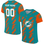 personalized miami dolphins stripe block aqua jersey best selling