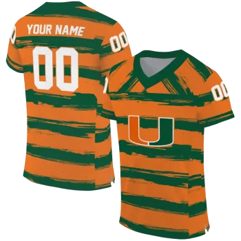 personalized miami hurricanes art stripe orange jersey best selling