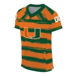 personalized miami hurricanes art stripe orange jersey best selling