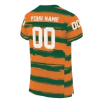 personalized miami hurricanes art stripe orange jersey best selling