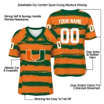 personalized miami hurricanes art stripe orange jersey best selling