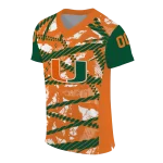 personalized miami hurricanes camo shatter orange jersey best selling