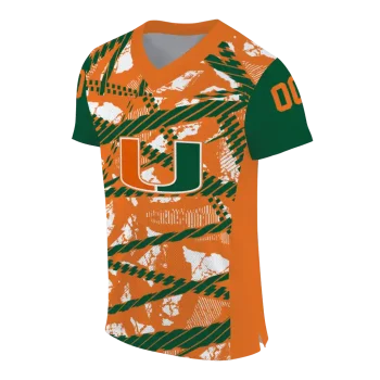 personalized miami hurricanes camo shatter orange jersey fashion forward