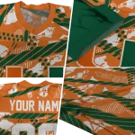 personalized miami hurricanes camo shatter orange jersey best selling