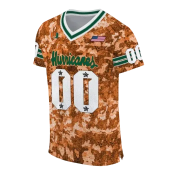 personalized miami hurricanes camouflage abstract orange jersey fashion forward