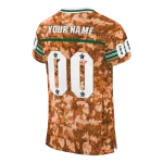 personalized miami hurricanes camouflage abstract orange jersey best selling