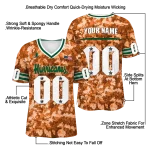 personalized miami hurricanes camouflage abstract orange jersey best selling