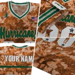 personalized miami hurricanes camouflage abstract orange jersey best selling
