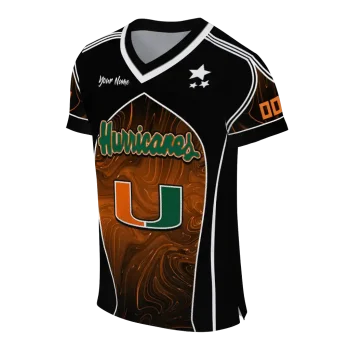 personalized miami hurricanes halftone slant orange black jersey fashion forward