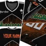 personalized miami hurricanes halftone slant orange black jersey best selling