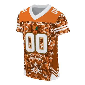 personalized miami hurricanes mirrored pattern orange jersey fashion forward