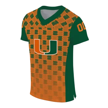 personalized miami hurricanes stacked rectangle orange jersey fashion forward