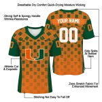 personalized miami hurricanes stacked rectangle orange jersey best selling