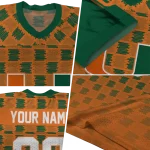 personalized miami hurricanes stacked rectangle orange jersey best selling
