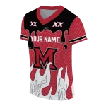 personalized miami redhawks dripping flames red white jersey best selling