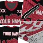 personalized miami redhawks dripping flames red white jersey best selling
