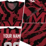 personalized miami redhawks stripe splatter red jersey best selling