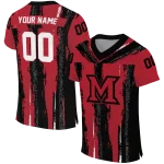 personalized miami redhawks striped texture red jersey best selling