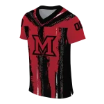 personalized miami redhawks striped texture red jersey best selling