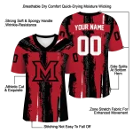 personalized miami redhawks striped texture red jersey best selling