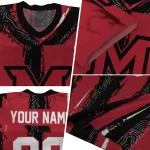 personalized miami redhawks striped texture red jersey best selling