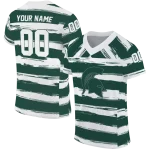 personalized michigan state spartans art stripe green jersey best selling