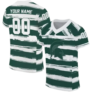 personalized michigan state spartans art stripe green jersey best selling
