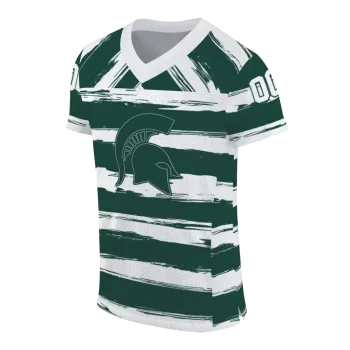 personalized michigan state spartans art stripe green jersey fashion forward