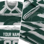 personalized michigan state spartans art stripe green jersey best selling