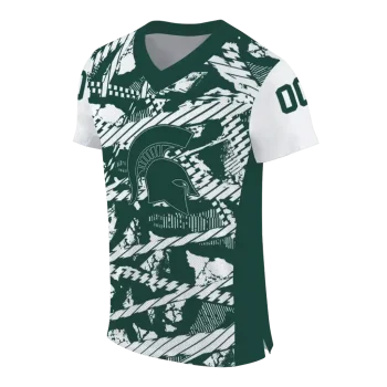 personalized michigan state spartans camo shatter green jersey fashion forward