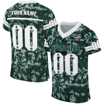 personalized michigan state spartans camouflage abstract green jersey best selling