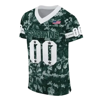 personalized michigan state spartans camouflage abstract green jersey fashion forward