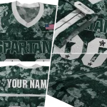 personalized michigan state spartans camouflage abstract green jersey best selling