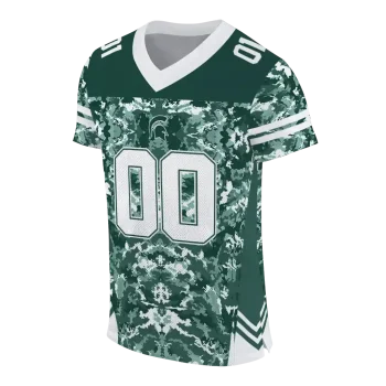 personalized michigan state spartans mirrored pattern green jersey fashion forward