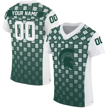 personalized michigan state spartans stacked rectangle green jersey best selling