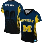personalized michigan wolverines halftone flow blue black jersey best selling