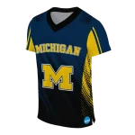 personalized michigan wolverines halftone flow blue black jersey best selling