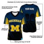personalized michigan wolverines halftone flow blue black jersey best selling