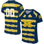 personalized michigan wolverines layered grids blue jersey best selling