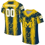 personalized michigan wolverines rugged stripes blue jersey best selling