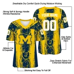 personalized michigan wolverines rugged stripes blue jersey best selling