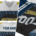 personalized michigan wolverines tire arrows blue black white jersey best selling