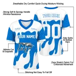 personalized middle tennessee blue raiders dripping flames blue white jersey best selling